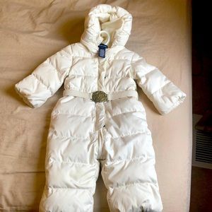 Ralph Lauren Baby Down Snowsuit - white 12M